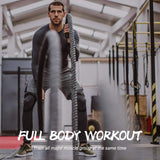 POWER GUIDANCE Battle Rope, 1.5/2 Inch Diameter Poly Dacron 30, 40, 50Ft Length Exercise Equipment for Home Gym & Outdoor Workout, Battle Rope Anchor Included POWER GUIDANCE