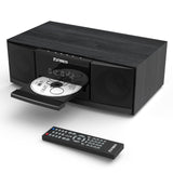 Vintage Bluetooth Stereo System for Home, THINKYA 36W RMS Micro HiFi Systems CD Player Dual 3” Bass with Bluetooth Audio Streaming, FM Radio, USB Port, Aux-in, Remote Control(NO Clock & Alarm)