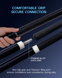 KONLLEN Carbon Fiber Pool Cue, Low Deflection Shaft with Pro Taper, Ebony Inlay Design, 11.8mm Tip, Adjustable Weight System