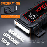 HPBS Car Battery Jump Starter, 5500A Peak Jump Starter Battery Pack for Up to All Gas and 10L Diesel Engines