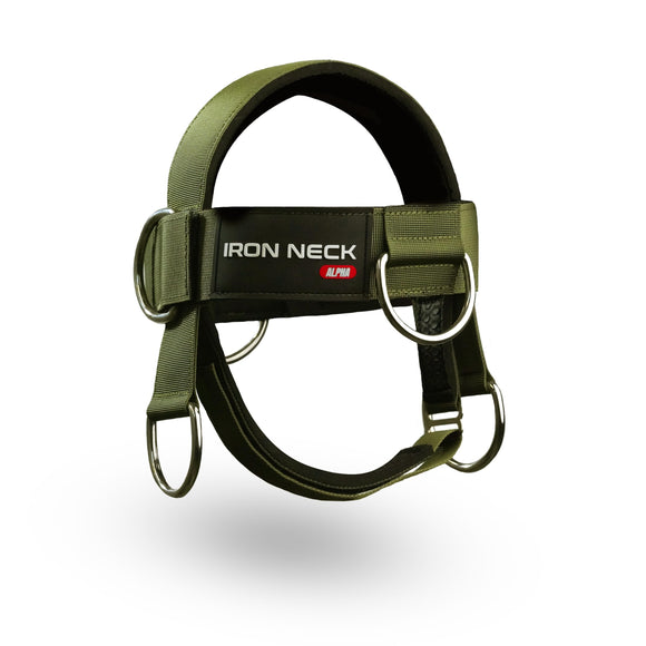 Iron Neck Harness Alpha, Versatile Neck Exerciser, Strengthener and Trainer with Adjustable Head and Chin Strap, Portable Head Harness for Weight Lifting, Home and Gym Use Iron Neck