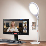 Desk Ring Light with Stand for Computer, Zoom Lighting for Video Calls