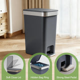 2 Pack Bathroom Garbage Can with Lid, 2.6 Gallon /10 Liter Small Trash Can