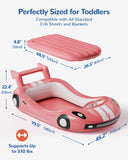 QPAU Blow up Inflatable Toddler Travel Bed with Sides, Toddler Air Mattress for Camping, Traveling, Hotel, or Home Use, Hand Pump Included (Pink)