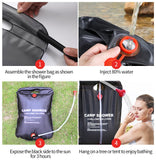 DkOvn 4 Pack Solar Shower Bag, 5 Gallons/20L Camping Shower Bag, Portable Shower Bag with Removable Hose and On-Off Switchable Shower Head for Camping Beach Swimming Outdoor Traveling
