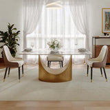 POVISON Hobart 63" Dining Table for 4, Glossy Pandora Sintered Stone Top