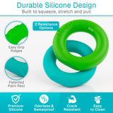 Vive Hand Strengthener Grip Ring - Forearm Ring Hand Exercisers - Silicone Squeezer Gripper for Muscle Strengthening Training Tool - Arthritis Finger Physical Therapy PT Kit Trainer (Textured 2 Pack)