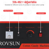 ROVSUN 21" Cotton Candy Machine Commercial, Electric Cotton Candy Maker Candy Floss Maker w/Cart Stainless Steel Bowl, Sugar Scoop and Large Storage Drawer for Home Party Carnival