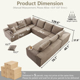 Sectional Cloud Couch for Living Room, Big Comfy Corduroy Couches Set with Fluffy Memory Foam
