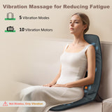 Vibration Back Massager with Heat, Massage Chair Pad with 10 Vibration Motors & 2 Heating Levels, Chair Massager Heycool