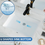 Undermount Bathroom Sink Rectangle, Hugsleek Interior Bowl Size 18 x 13 inch White Porcelain Ceramic Vessel Sink Under Counter Exterior Size 20x15in Rectangular Bath Sink Basin Lavatory Fireclay