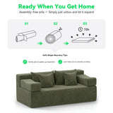 MONVANE 156" U-Shaped Modular Sectional Sofa, Green