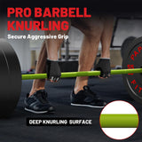 PAPABABE Barbell, 7ft Olympic Barbell 45lb, 30mm Green Chrome Grip & Black 2-Inch Sleeves, Hybrid Needle Bearings + Bushings, 190,000 PSI Steel, 1000lbs Home Gym Bar for Men (Green/Black)