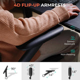 Mesh Office Chair, Adjustable Lumbar High Back Desk Chair 400lbs, 4D Flip-up Arms, 3-Level Tilt Backrest, 3D Headrest, PU Wheels