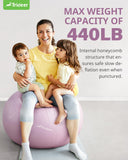 Trideer Pregnancy Ball Birthing Ball, 1.7mm Extra Thick Yoga Ball for Maternity, Labor Birth, Exercise, Physio, Recovery Guide & Baby Memory Book Included, 440LB Anti-Burst & Non-Slip Stability Ball Trideer