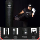 PROLAST 4 ft 80lb Heavy Boxing Punching Bag, Muay Thai, MMA, Strength Training Equipment, Hanging, Filled, Black