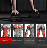 KitchLife AIR-ONE SPORTS Push Up Bars - 480 lb Capacity, Extra Thick Non-Slip Foam Grips, Sturdy Structure, Ideal for Home Gym Strength Training, Black KitchLife