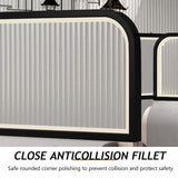 Striped Metal Dividers for Dining Areas - Tempered Low Fence Partitions for Restaurant Booths, Hotel Bars, Office Spaces - Stylish & Functional Separation Solutions