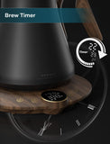 INTASTING Gooseneck Electric Kettle with ±1℉ Temperature Control for Pour Over Coffee & Tea, Quick Heating, BPA-Free Stainless Steel, Built-in Brew Timer, 1500W/0.9L (Rainforest)