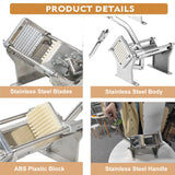 French Fry Cutter Stainless Steel Potato Cutter Commercial Vegetable Fruit Chopper with 1/2'', 3/8'', 1/4'' Blades Potato Dicer uyoyous