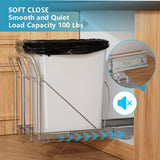 Pull Out Trash Can Under Cabinet with Soft-Close Slides，Heavy Duty Slide Out Under Sink Garbage Can (Not Included Trash Can)