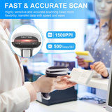2D Barcode Scanner, Handheld Barcode Reader QR Code Scanner with Stand