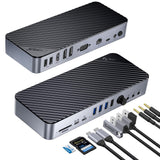 ORICO 20-in-1 Laptop Docking Station, Triple Display with 2xDP and 1xHDMI, 10 Gbps USB-C and 5 Gbps USB-A Port
