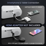 HOMPOW Projector, Native 1080P Full HD Bluetooth Projector with Speaker, 9500 Lumens Outdoor Portable Movie Mini Projector Compatible with Laptop, Smartphone, TV Stick, Xbox, PS5