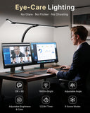 ONEMIX 42" Desk Lamp for Home Office with Clamp, 1800LM 4-Panel LED Light