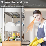 BEBANE Over The Sink Dish Drying Rack, 304 Stainless Steel 2 Tier Racks, Drainer Drying Rack Kitchen Counter,strainers for Kitchen, Glasses(66cm/25.9in)
