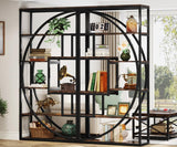 Tribesigns Bookshelf, Industrial 5-Tier Etagere Bookcase, 70.8" Tall Bookshelf with 8 Storage Shelf, Book Shelf Display Tack Shelving Unit for Home Office (Rustic Brown, 2PC)
