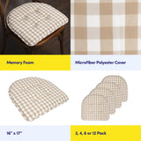 Sweet Home Collection Chair Cushion Memory Foam Pads Tufted Slip Non Skid Rubber Back