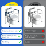 Toilet Safety Rails (350 LB) – Adjustable, Foldable Toilet Handle Frame for Elderly & Disabled Adults, Supports All Toilet Types (Lake Blue)