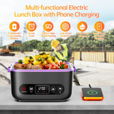 Zapone 2X1.2L Electric Heated Lunch Box, Upgared 100W 5D Surround Heat Tech 6x4000mAh Battery Powered with Dual Insulated Bag, Portable Food Warmer Automatic Heating 220°F Max BPA Free for Men Purple