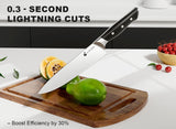 Livtek Knife Set with Block - Kitchen Knife Set German High-Carbon Stainless Steel with Built-in Sharpener - 15-Piece, Falcon Series.