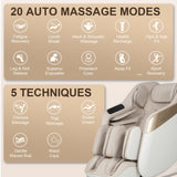 Amzyes 4D Massage Chair Full Body, 20 Modes Zero Gravity Massage Chair with 53.15 Inches SL Track, Foot Massage, Neck and Shoulder Massage, Shiatsu, Bluetooth Speaker, Home, Beige