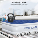 Vendricasa Full Air Mattress with Built in Pump, 18" Raised Inflatable Mattress, Self Inflating Blow Up Bed, Comfort Portable Air Bed with Carry Bag for Camping, Home, Guests, Travel 650 lbs Max