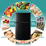 WANAI 3.5 Cu.Ft Mini Fridge Compact Refrigerator with Freezer, 7 Level Adjustable Thermostat Removable Shelves Small Refrigerator for Office Dorm Apartment Matte Black