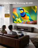 Daylight Projector 2400ANSI Ultra HD 4K HDR10+ Daytime Smart Projector with 2026 Upgraded Auto Lens Cap Tof Autofocus HDMI eARC/CEC WiFi6 Bluetooth5.4 40W DB Audio for Home Theater Gaming Ceiling