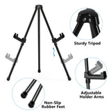 14" High Tabletop Instant Display Easel - Black Steel Small Tripod Easel Stand with Adjustable Holders(6 Pack) Somime