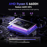 NIMO 17.3" FHD Gaming Laptop, AMD Ryzen 5 6600H (Beat i7-1165G7, 6-Core up to 4.5GHz) 16GB DDR5 RAM 512GB SSD, Radeon 660M Graphics 100W PD Backlit Keyboard Fingerprint Computer for Student & Business