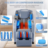 AVSAMOQ Massage Chair Full Body, 4D Zero Gravity 57" SL-Track Shiatsu Massage Chair Recliner with Airbags, Heating, Body Scan, Deep Yoga Stretch, Foot Rollers, AI Voice Control (White)