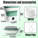 PXNTLA Mini Portable Foldable Washer - 16L Portable Washing Machine, Spin dryer, Small Folding Washing Machine 3 Cleaning Modes for Baby Clothes/Intimate Apparel, for Travel, Home
