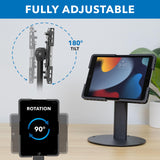 Mount-It! Universal Tablet Countertop Stand, Secure Kiosk Mount, Black