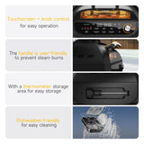 Candy Indoor Grill & Air Fryer with Ceramic Accessories, 500°F Max, 7-IN-1 Digital Display, 5.2 QT Electric Low Smoke, 1500W