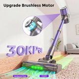 WLOTPO Vacuum Cleaners for Home,Cordless Vacuum Cleaner,Lightweight Stick Vacuum Cordless Rechargeable,Self-Standing Design,LED Touch Screen,Vacuum for Hardwood Floors,Carpet,Pet Hair(Purple)