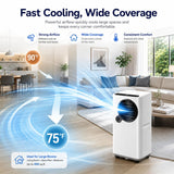 Portable Air Conditioners 16000 BTU 6-in-1 Smart AC Unit with WiFi App for Large Rooms up to 750 Sq. Ft., Quiet 45dB Sleep Mode 24H, Child Lock, Dehumidifier Fan, Perfect for Bedroom Home Office