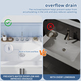 Semi-Recessed Bathroom Sink 21.26 × 17.72 Inch – Square White Ceramic Sink with 3 Faucet Holes (4 Inch Centerset), Drop-In Vanity Sink for Bathroom Remodel