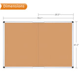 VIZ-PRO 60" x 48" Large Cork Bulletin Board, Foldable & Wall-Mounted Notice Pin Board with Silver Aluminum Frame, for School Home Office - 5' x 4' Corkboard