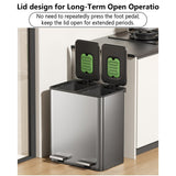 Dual Compartment Step-On Trash Can with Lid – Kitchen Waste Sorting & Recycling Bin, Hands-Free Operation, Odor Control, Durable for Home & Office Use